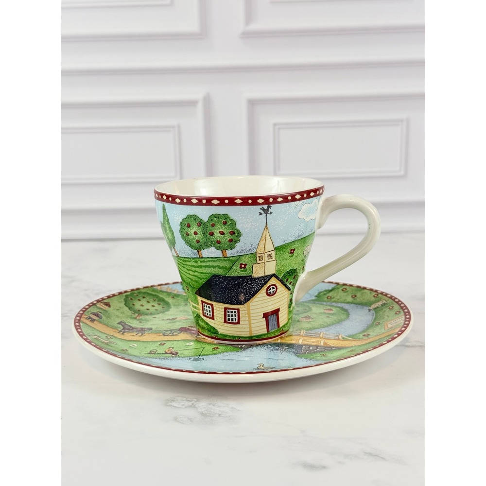 Vintage Sango "Green Acres" Tea Cup and Saucer